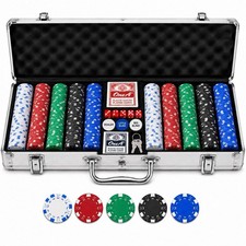 500 Piece Poker Chip Set Aluminum Case Cards Dice New picture