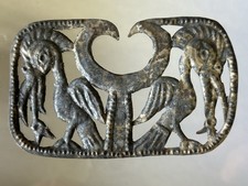 INCREDIBLE PRE-COLUMBIAN SILVER BIRD EFFIGY NOSE RING PENDANT GORGET PERU, COA picture