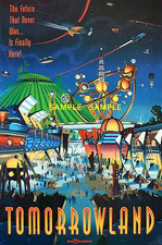 Disney 1994 Tomorrowland TWA Rocket to Moon Poster 11 x 17 Magic Kingdom picture