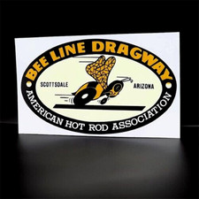 BEE LINE DRAGWAY Vintage Style DECAL, Vinyl car STICKER, hot rod, rat rod, race picture