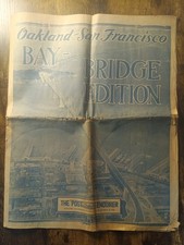 1936 San Francisco-Oakland Bay Bridge Grand Opening Newspaper The Post Enquirer picture