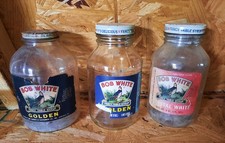 Set of 1960s Bob White Syrup Jars with Caps picture