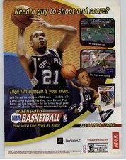 Backyard Basketball PS2 PC 2003 Print Ad/Poster Official TIM DUNCAN Spurs NBA picture
