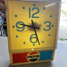 Vintage 1979 Pepsi Hard Plastic Lightup Clock WORKS picture