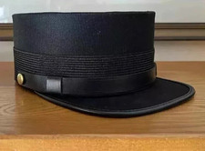 Train Conductor Kepi Hat – Black Vintage Replica Cap – All Sizes Available picture
