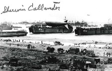 Sherwin Callander auto/signed 4x6 photo WW II D-Day European Theater COA LOOK picture