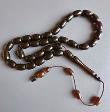 Unique Ukrainian Amber Islamic Prayer 33 Rosary Beads 42 g. Red. picture