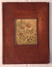 Antique J.C. Vickery London Leather Writing Portfolio Fox Hunt Royal Warrant  picture