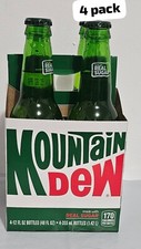 MTN Mountain Dew Real Sugar 12oz Glass Bottle 4 COUNT  Bd Apr 2026 picture