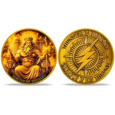 Gods of Olympus Zeus 1 oz Gold Coin Rare Ancient Greek Mythology Collectible picture