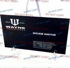 Bruce Wayne Enterprises replica Batman movie prop business card The Dark Knight picture