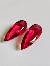 Natural Burmese Red Ruby 80 Ct +AAA Grade Loose Gemstone Pear Cut Pair picture