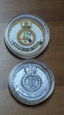 WWII Australia HMAS Whyalla Corvette Lead Ballast Ship Crest Medallion Lot of 2 picture