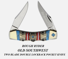 LOWEST PRICE ROUGH RYDER OLD SOUTHWEST 2 BLADE DOUBLE LOCK BACK POCKET KNIFE picture