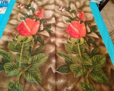 Vintage Wesco-Reltex Bright Topical Vibrant Flower Floral Panel 44x72