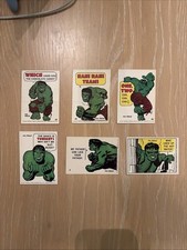 1967 Philadelphia Gum Marvel Comic Super Hero Sticker The Hulk Card Lot (6) picture