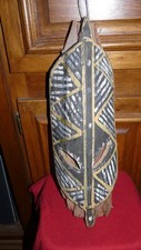 OLD Brazilian Amazon Indian Tribal Wood Mask with Bark Hood picture