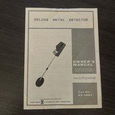 MICRONTA/Tandy/Radio Shack Deluxe Metal Detector Owner’s Manual Cat. No. 63-3001 picture