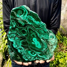 4.6LB Natural Green Malachite Crystal Flaky Pattern Ore Specimen Quartz Healing picture