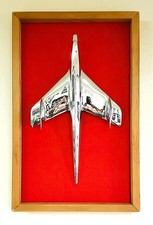 1955 CHEVROLET BEL AIR Original OEM JET/BIRD HOOD ORNAMENT - Mounted and Framed picture