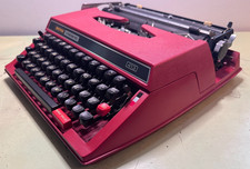 1977 Brother Valiant 413 Typewriter • Red Japanese Portable w/Case & Manual picture