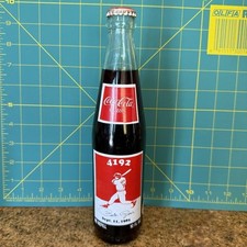 Vtg Coca-Cola Commemorative Bottle Pete Rose Sept 11 1985 10 FL OZ Brown Japan picture