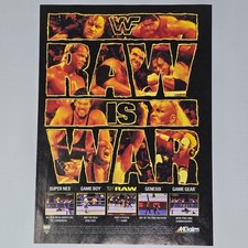 WWF Raw Is War SNES Game Boy Genesis Game Gear Goal Kick Print Ad/Poster picture