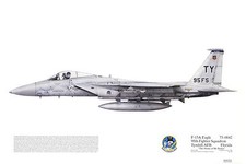 Squadron Print 398 F-15A Eagle 95 FS Tyndall AB USAF Aviation Profile Art picture