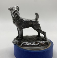VINTAGE 1930s AIREDALE TERRIER CAR RADIATOR CAP MASCOT ~ DESMO DOG HOOD ORNAMENT picture