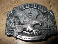 Siskiyou Vintage Wyoming 1993 Commemorative Buckle 234/1000 Pewter picture