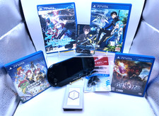 Sony PS Vita PCH-2000 Blue Black Console 4 Games 8GB SAO Digimon Tested Japan picture
