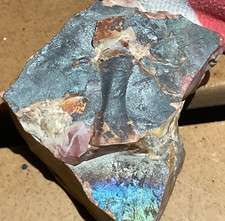 RARE GENUINE POLYCHROME JASPER&CHALCEDONYFACE OF A MAN FORMED INTO STONE picture