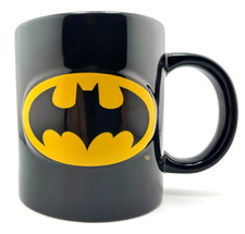 Vintage DC Comics Batman 3-D Logo Black/Yellow Official Coffee Mug picture