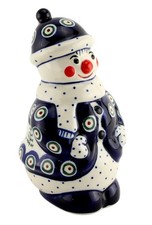 Polish Pottery Snowman Figurine Zaklady Boleslawiec Poland picture