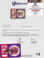ELTON JOHN HAND SIGNED 1989-1990 WORLD TOUR AFTER SHOW PASS-RARE  - COA - GLOBAL picture