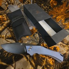 NEW Kansept Helix Pocketknife D2 Drop Pt Blade Manual Open Blue Micarta T1008F3 picture