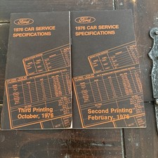 Lot Of 2 Ford 1976 Car Service Specifications, Second Printing & Third Printing picture