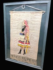 Antique Hungarian Transylvanian Framed Traditional Dress Attire Wall Art picture