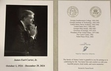 President Jimmy Carter And Rosalynn Carter  Memorial Prayer Card picture
