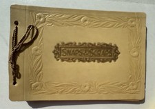 EMPTY Antique Photo Album Scrapbook 82 Pages Gold Embossed Insert Remove VTG picture