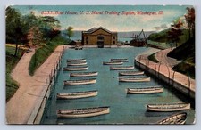 K7/ Waukegan Illinois Postcard c1910 Boat House U.S. Naval Training 635 picture
