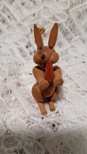Rare Vintage Zoo Line Rabbit Match Box Wood Figurine Mid-Century Japan 2