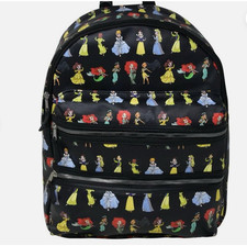 Large Backpack - Disney Princess - All Characters black Allover Print 16
