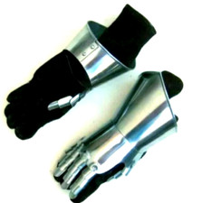 Medeival knight Warrior Gauntlets Halloween Adult Armor Gloves Leather And Steel picture