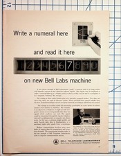 Vintage 1950s Bell Labs Handwriting Recognition Machine Ad Ephemera picture