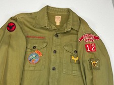 Vintage 1950s-60s BSA Boy Scouts Shirt Ontario CA Troop 12 Patches Sanforized picture