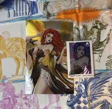 HELEN YOUNG  Foil Dark Phoenix Wraparound SKETCHBOOK NM/Mint 42/100 W/COA picture