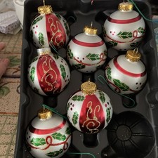 Vintage Rite Aid Home For The Holidays  Glass Christmas Ornaments 2.5” x 2.5” picture