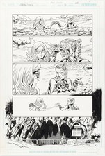 Travis Moore Dan Green JSA All-Stars #5 Liberty Belle Tigress Page Original Art  picture
