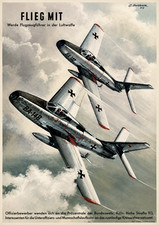 Vintage Jet Fighter Poster Aviation Wall Art Military Aircraft Print 13x19 picture